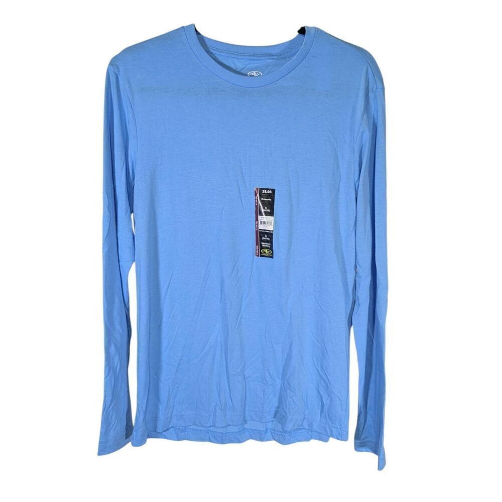 Athletic Works Blue Tri-Blend Active T-Shirt withβLong Sleeves Men's Size Small
